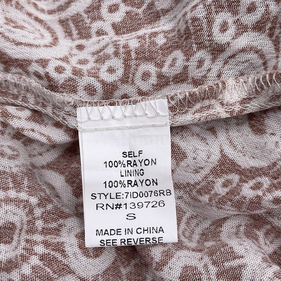 Tan Patterned Maxi Dress Honey Belle Sz S Sleeveless Sumer Hi Lo Style NWT NEW - Picture 11 of 12